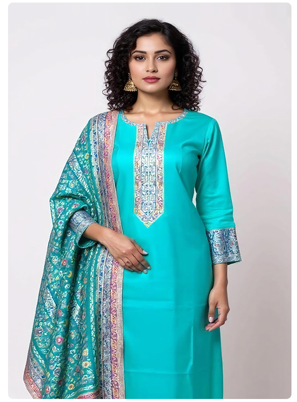 Organic  silk with heavy dupattas full jamdaani